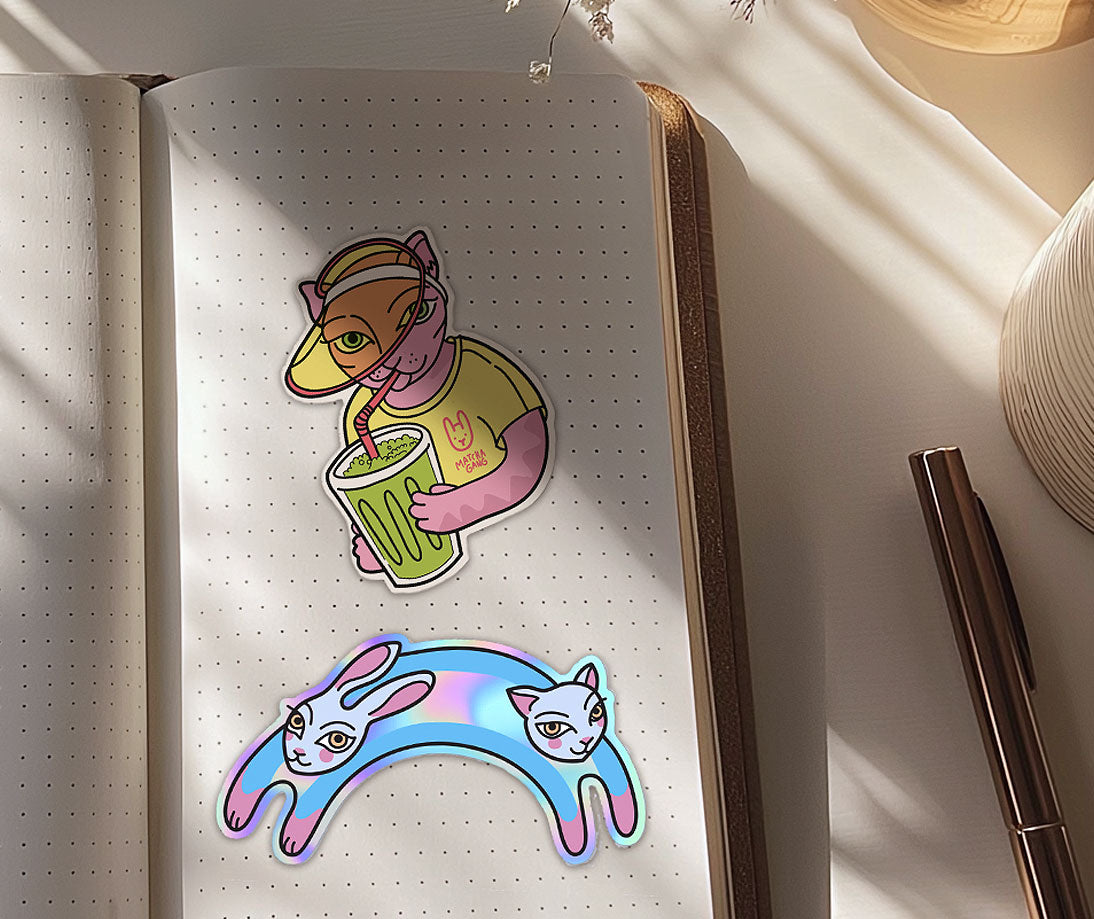 kittentoshi Aufkleber, Katzen und Hasen, Sticker,